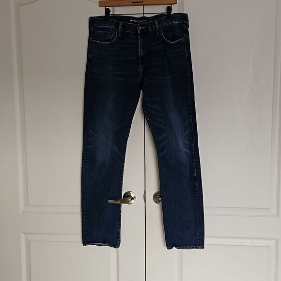 Old Navy Men Slim Fit Jeans 36×34 Dark Blue Washed - Picture 2 of 16